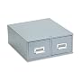 Buddy Products 1646-1 Buddy Products Double Drawer Steel 4 x 6 Card Cabinet, 16"D, 3000-Card Cap, Gray