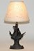 Vintage Cast Iron Black Ship Accent Table Lamp