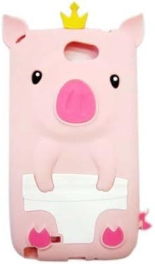 My8 New 3D Cartoon Animal Crown Pig Deaign Silicone Gel Case Skin Cover for Samsung Galaxy Note 2 II N7100