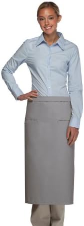 DayStar 120-2I Double Inset Pocket Full Bistro Apron, Silver
