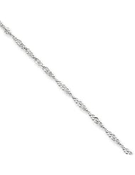 1.9mm, 14 Karat White Gold, Singapore Chain - 16 inch