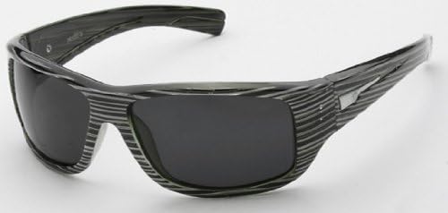 Classic Plastic Striped Polarized Sunglasses in Black