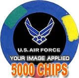 Custom Poker Chips: Put your image, Promotional Logo, or Design on a chip - 5,000 Full Color 14 gram Clay Composite poker chips