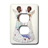 Angels - African-American angels - Light Switch Covers - 2 plug outlet cover