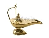Wallmonkeys Peel and Stick Wall Decals - Aladdin's Magic Brass Oil Lamp Isolated on White - 24