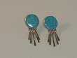 Turquoise Inlaid Sterling Silver Post Earrings - ER-0086