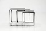 Side table set Cross glass chrome