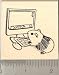 Guinea Pig Surfing the Internet Rubber Stamp - Wood Mounted