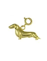 Dazzlers Solid 14 karats gold Dachsund Dog Charm Pendant Available in three colors from jewelsberry (weights: 1.6 grams only)