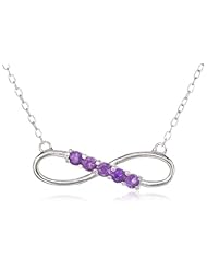 Sterling Silver African Amethyst Infinity Necklace, 18"