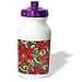 Lee Hiller Designs Holidays Christmas - Retro 70s Christmas Red Poinsettias Gold Green - Water Bottl