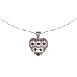 Sterling Silver Old Style Garnet Heart Pendant Necklace