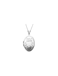Sterling Silver Oval Family Locket With Diamond Accent