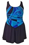 Inches Off Deep Ocean Plus Size Keyhole Back Swimsuit - Plus Size Swimsuit Plus Size Swimsuit