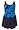 Inches Off Deep Ocean Plus Size Keyhole Back Swimsuit - Women's Swimsuit Plus Size Swimsuit