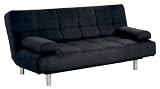 Urban Lounge Atlanta Convertible Sofa, Black Microsuede