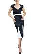 60's Pinup black and White Flare Pencil Skirt Dress 12/L