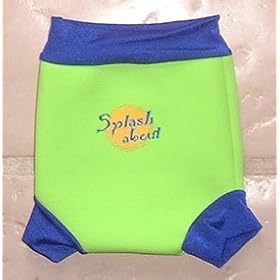 Splash About neoprene Happy Nappy (swim nappy), Lime with Royal Blue rib, Large 6-14 mths