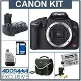 Canon EOS Digital Rebel XSi SLR Camera Kit, Black with 8 GB SD Memory Card, Pro Verical Grip / Battery Holder, Spare LP-E5 Lithium-Ion Rechargeable Battery, Slinger Camera Bag, USB 2.0 SD Card Reader, Professional Lens Cleaning Kit