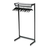 Single-Sided One-Shelf Steel Garment Rack, 36w x 18-1/2d x 61-1/2h, Black (QRT20213)