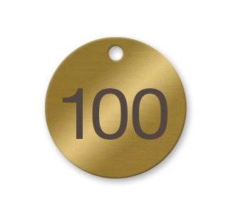 Numbered Solid Brass Valve Tags - Pack of 25 (76-100)