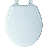 Mayfair 48E2 000 Slow-Close Molded Wood Toilet Seat with Lift-Off Hinges, Round, White