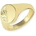 9ct Gold Half Engraved Oxford Stamped Signet Ring Size
