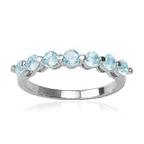Sterling Silver Blue Topaz 7-Stone Ring