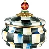 MacKenzie-Childs Enamel Squashed Pot Canister-Courtly Check?