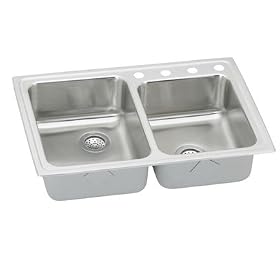 Elkay LRADQ250550 Lustertone ADA Compliant Bowl Double Basin