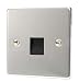POLISHED CHROME TELEPHONE SLAVE SOCKET C438PCB