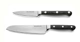 Produkt-Bild: K&uuml;chenmesser 2er Set "DAMAST CHEF" aus gefaltetem Damaszener Stahl f&uuml;r eine l&auml;ngere Schnitthaltigkeit und mehr Sch&auml;rfe, mit Griffen aus Pakkaholz - 1x K&uuml;chenmesser 12 cm, 1x Santoku-Messer 17,5 cm, CS-Systeme