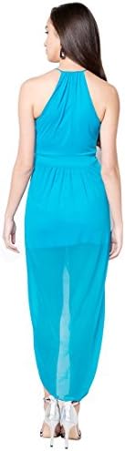 Twenteen Women's Arya Overlap Hem Dress Large Turquoise