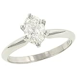 0.77cttw Oval Shape Diamond Solitaire Ring Egl G-H/si1