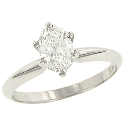 0.77cttw Oval Shape Diamond Solitaire Ring Egl G-H/si1
