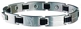Sabona PGA Tour Stainless/Rubber Magnetic Bracelet - X-Large (8