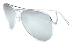 Premium Classic Silver Mirrored Aviator Sunglasses