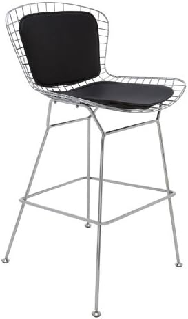 Wireback Counter Stool with Black Cushion by Nuevo - HGGA137C
