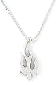 Sterling Silver Flaming Dove Pendant by Bob Siemon, 18"