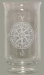Individually Hand Etched Nautical Compass Glass Candle Shade 11"H