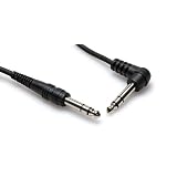HOSA STEREO 1/4" PHONE - RT. ANGLE STEREO 1/4" PHONE, 3ft. Molded Cable (Discontinued by Manufacturer)