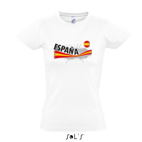 Fanshirt-Damen ESPANA, Spanien Ländershirt EM / WM Trikot S-XXL , White , S