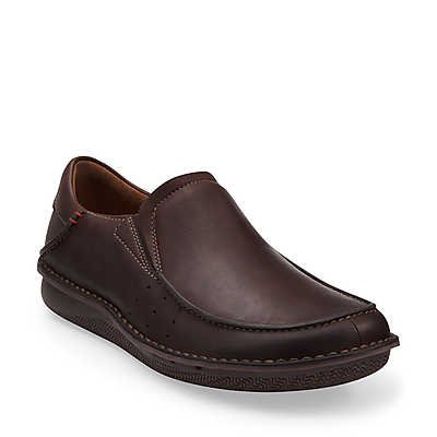 Clarks Men's UN.LENNON Slip-On,Brown Leather,12 M US