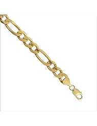 14k Yellow Gold, Solid Figaro Link Chain Necklace 310 Gauge 11.5mm Wide
