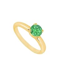 Emerald Ring 14K Yellow Gold - 1.00 CT TGW