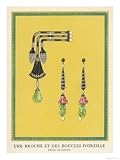 Egyptian-Style Jewellery by Cartier, a Brooch and Earrings Giclee Poster Print, 9x12 by Art.com
