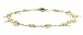 Gold Plated Sterling Silver Linked Chain and Fresh Water Pearl Cluster Bracelet, 7.5"