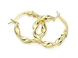 Image of 9ct Gold Ribbon Twist Hoop Earrings