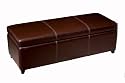 Baxton Studio Enrica Leather Storage Bench, Espresso Brown
