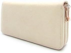 Designer Handbags - DOUBLE ZIPPER WALLET - By Fashion Destination | (Beige) Free Shipping